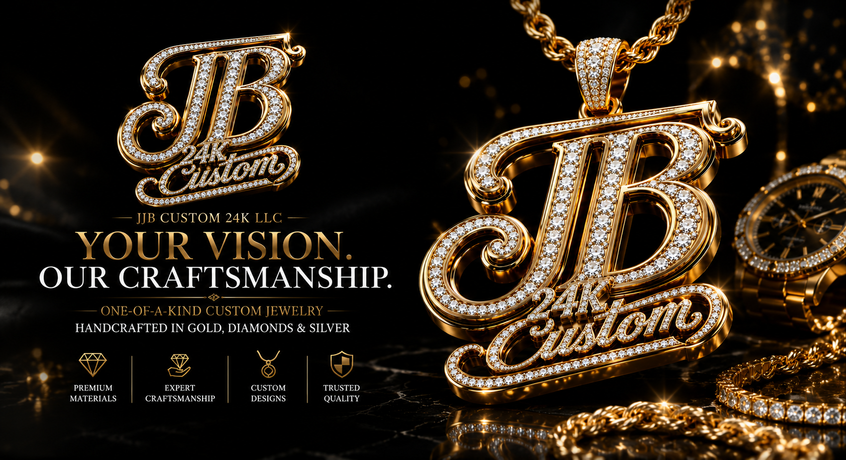JB CUSTOM 24K LLC — Your Vision. Our Craftsmanship. Luxury custom jewelry in gold, diamonds and silver.